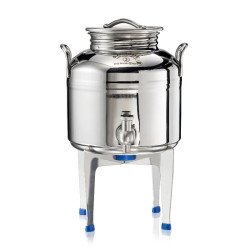 SANSONE CITERNE 3 LITRES POUR HUILE D'OLIVE-EN INOX 18/10 - EUROPA MODEL AVEC SUPPORT INOX