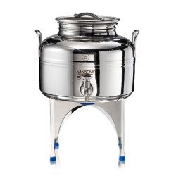 SANSONE CITERNE 5 LITRES POUR HUILE D'OLIVE  -EN INOX 18/10 - EUROPA MODEL AVEC SUPPORT EN INOX