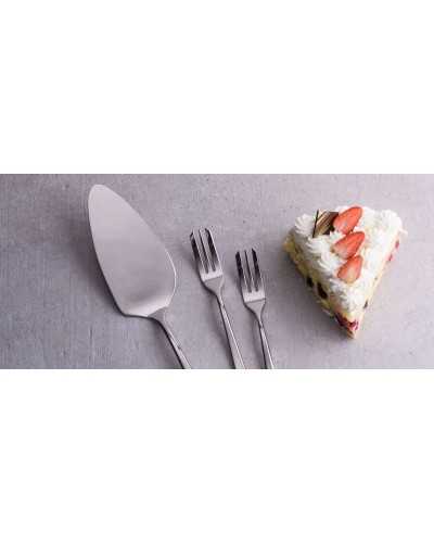 Couverts A DESSERT 12 pièces + 1 Plateux service en inox 18/10 + 1 SPATULE A SERVICE COUDÉE  INOX 18/10