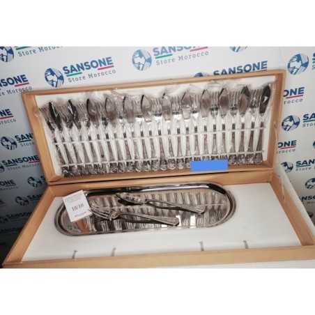 Couverts de poisson 26 pièces + Plateux service en inox 18/10