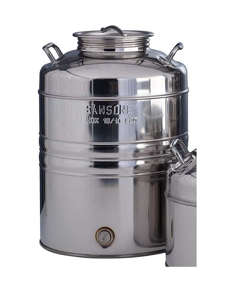 SANSONE CITERNE 20 LITRES POUR HUILE D'OLIVE-EN INOX 18/10 - AGRAFE MODEL