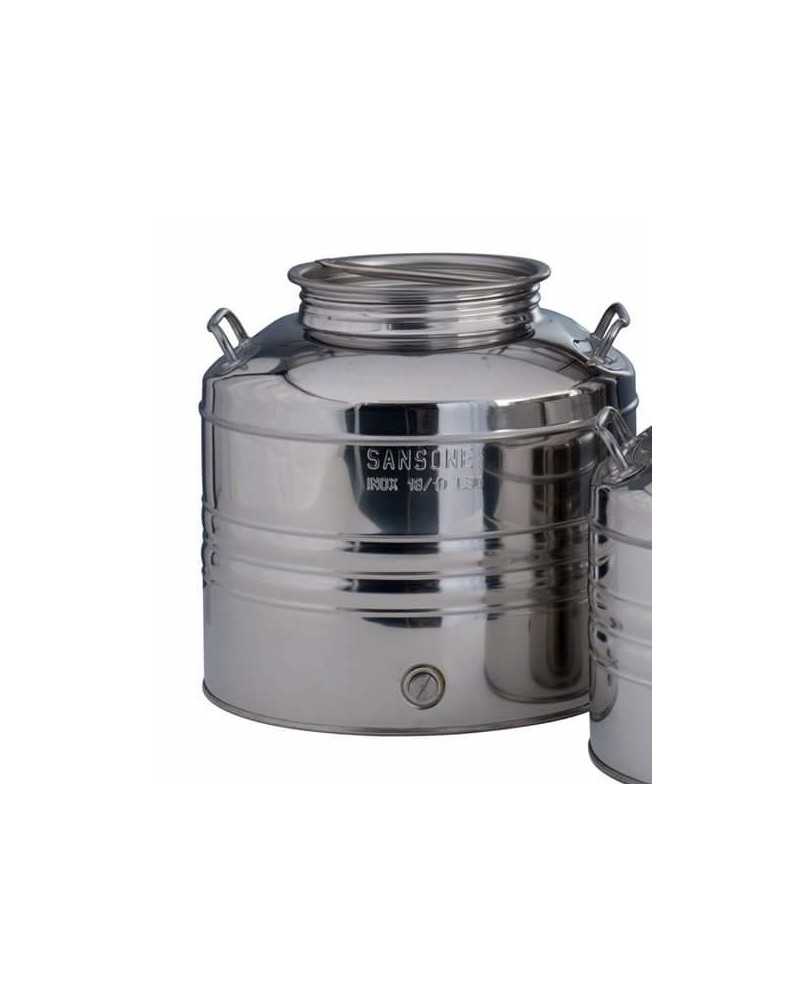 SANSONE CITERNE 30 LITRES POUR HUILE D'OLIVE-EN INOX 18/10 - AGRAFE MODEL