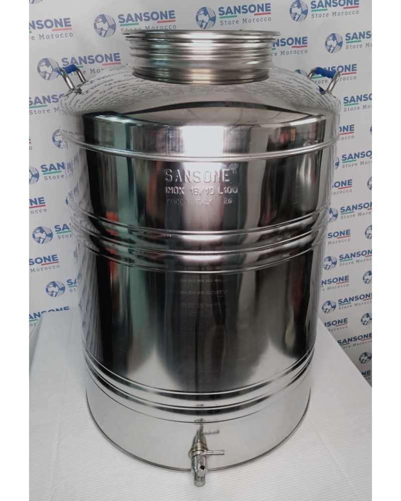 SANSONE CITERNE 100 LITRES POUR HUILE D'OLIVE-EN INOX 18/10 - AGRAFE MODEL