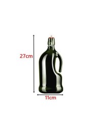 BOUTEILLE D'HUILE Verre teinte avec Bouchon mécanique, 1 litres, 27 X 11 cm