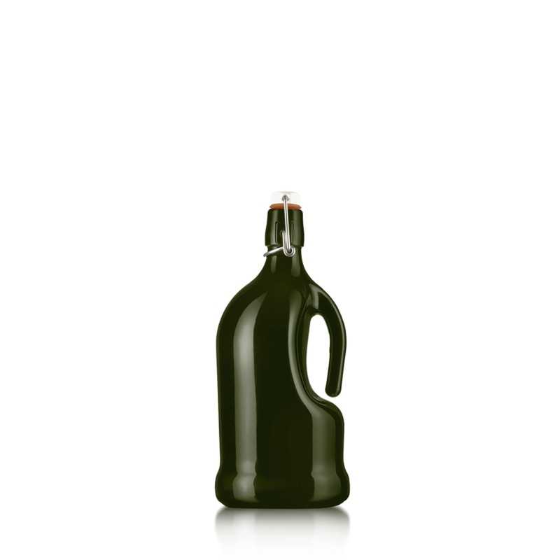 BOUTEILLE D'HUILE Verre teinte avec Bouchon mécanique, 5 litres, 18 x 18 x 35 cm