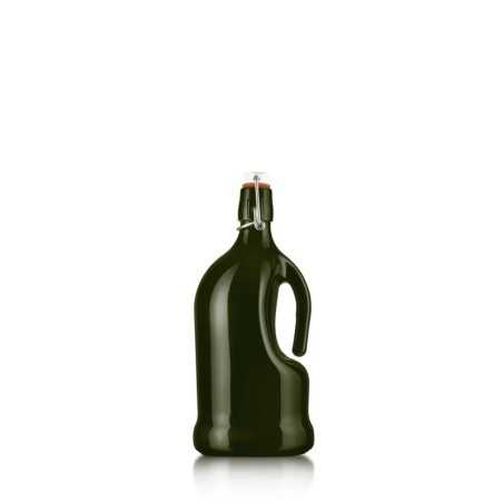BOUTEILLE D'HUILE Verre teinte avec Bouchon mécanique, 5 litres, 18 x 18 x 35 cm