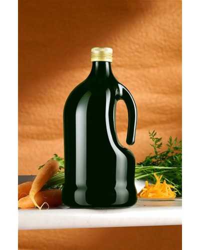 BOUTEILLE D'HUILE Verre teinte avec Bouchon mécanique, 1 litres, 27 X 11 cm