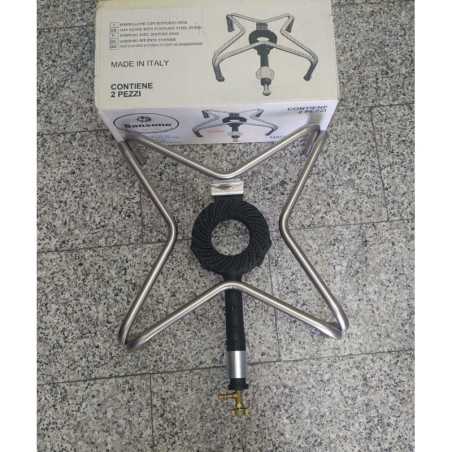 SANSONE RECHAUD A GAZ DE 140 TROUS AVEC SUPPORT INOX 18/10 ET ROBINET DE GAZ