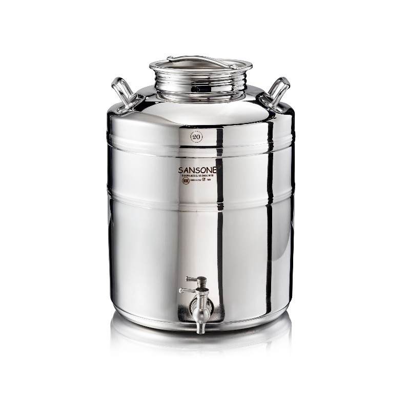 SANSONE CITERNE 20 LITRES POUR HUILE D'OLIVE -EN INOX 18/10 - EUROPA MODEL