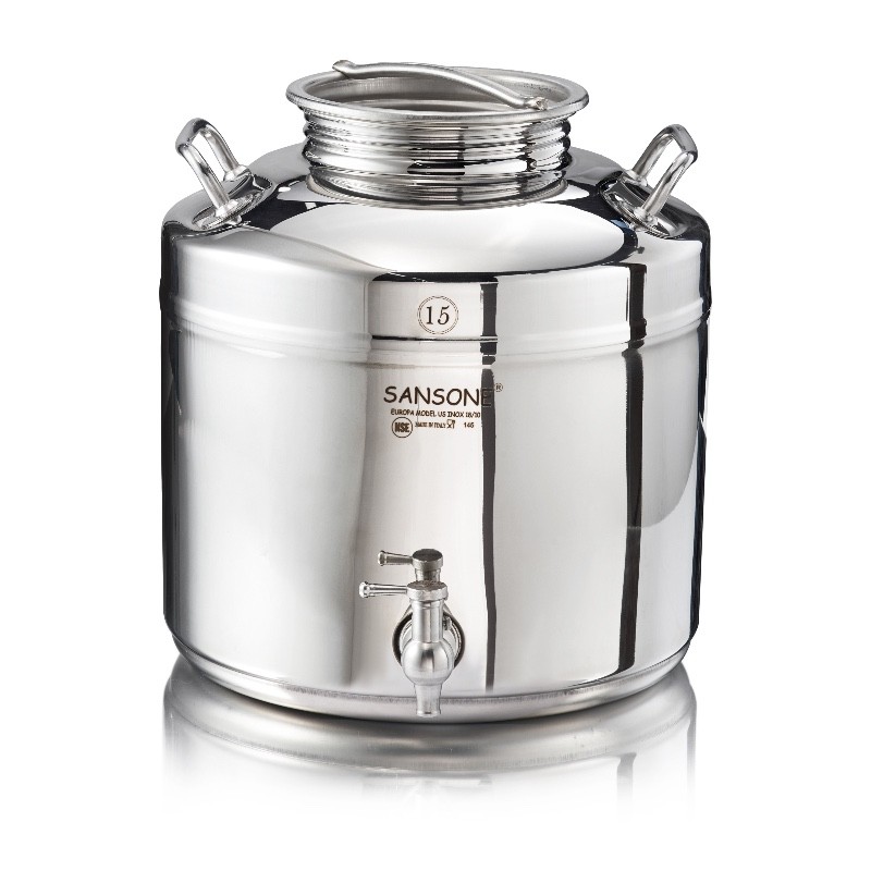 SANSONE CITERNE 15 LITRES POUR HUILE D'OLIVE-EN INOX 18/10 - EUROPA MODEL