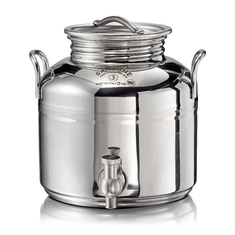 SANSONE CITERNE 3 LITRES POUR HUILE D'OLIVE-EN INOX 18/10 - EUROPA MODEL