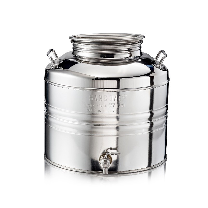 SANSONE CITERNE 30 LITRES POUR HUILE D'OLIVE-EN INOX 18/10 - AGRAFE MODEL
