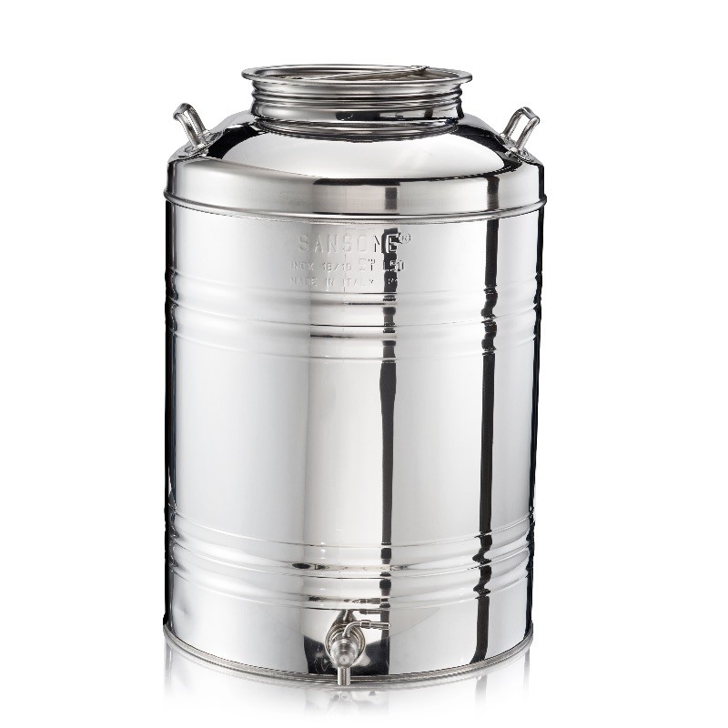 SANSONE CITERNE 50 LITRES POUR HUILE D'OLIVE-EN INOX 18/10 - AGRAFE MODEL
