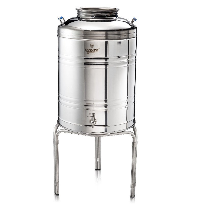 SUPPORT ROND AVEC 3 PIEDS EN INOX 18/10 POUR CITERNE 75-100LT LITRES