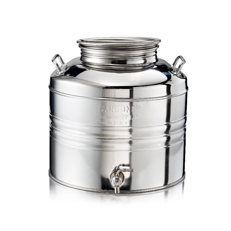 SANSONE CITERNE 30 LITRES POUR HUILE D'OLIVE-EN INOX 18/10 - AGRAFE MODEL SANS SUPPORT