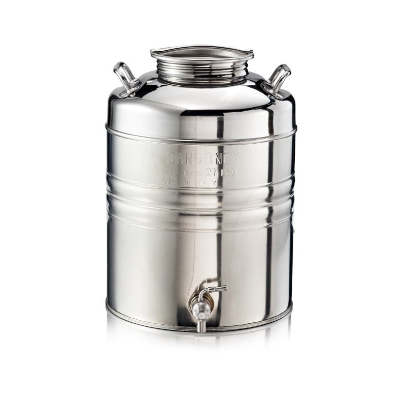 SANSONE CITERNE 20 LITRES POUR HUILE D'OLIVE-EN INOX 18/10 - AGRAFE MODEL SANS SUPPORT
