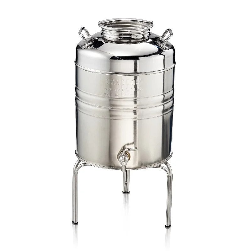 SANSONE CITERNE 20 LITRES POUR HUILE D'OLIVE-EN INOX 18/10 - AGRAFE MODEL SANS SUPPORT