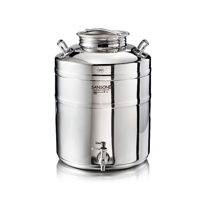 SANSONE CITERNE 20 LITRES POUR HUILE D'OLIVE -EN INOX 18/10 - EUROPA MODEL