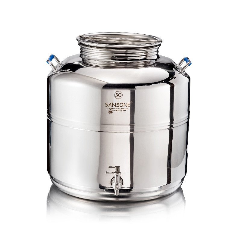 SANSONE CITERNE 50 LITRES POUR HUILE D'OLIVE-EN INOX 18/10 - EUROPA MODEL SANS SUPPORT