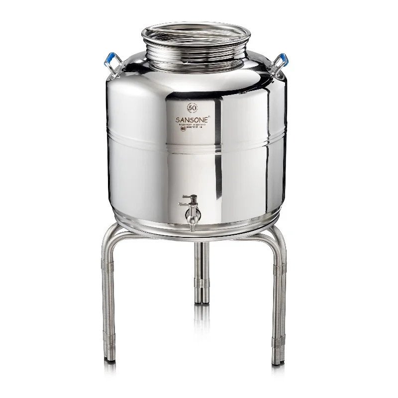 SANSONE CITERNE 50 LITRES POUR HUILE D'OLIVE-EN INOX 18/10 - EUROPA MODEL SANS SUPPORT