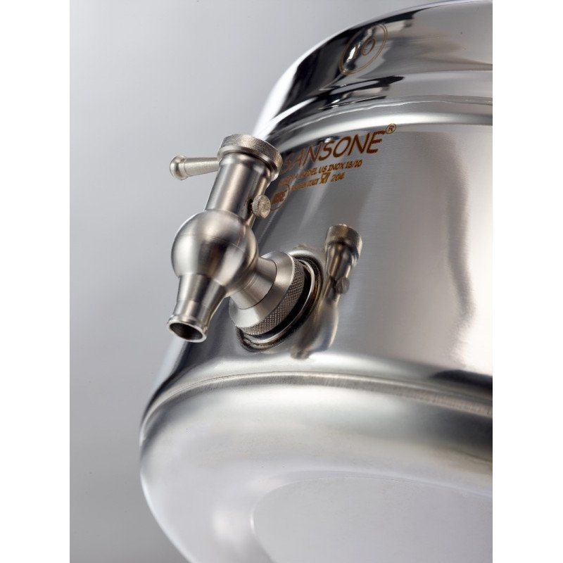 SANSONE CITERNE 10 LITRES POUR HUILE D'OLIVE-EN INOX 18/10 - EUROPA MODEL SANS SUPPORT
