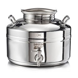 SANSONE CITERNE 10 LITRES POUR HUILE D'OLIVE-EN INOX 18/10 - EUROPA MODEL SANS SUPPORT