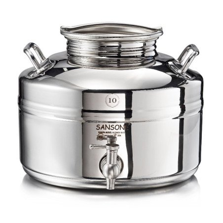 SANSONE CITERNE 10 LITRES POUR HUILE D'OLIVE-EN INOX 18/10 - EUROPA MODEL SANS SUPPORT